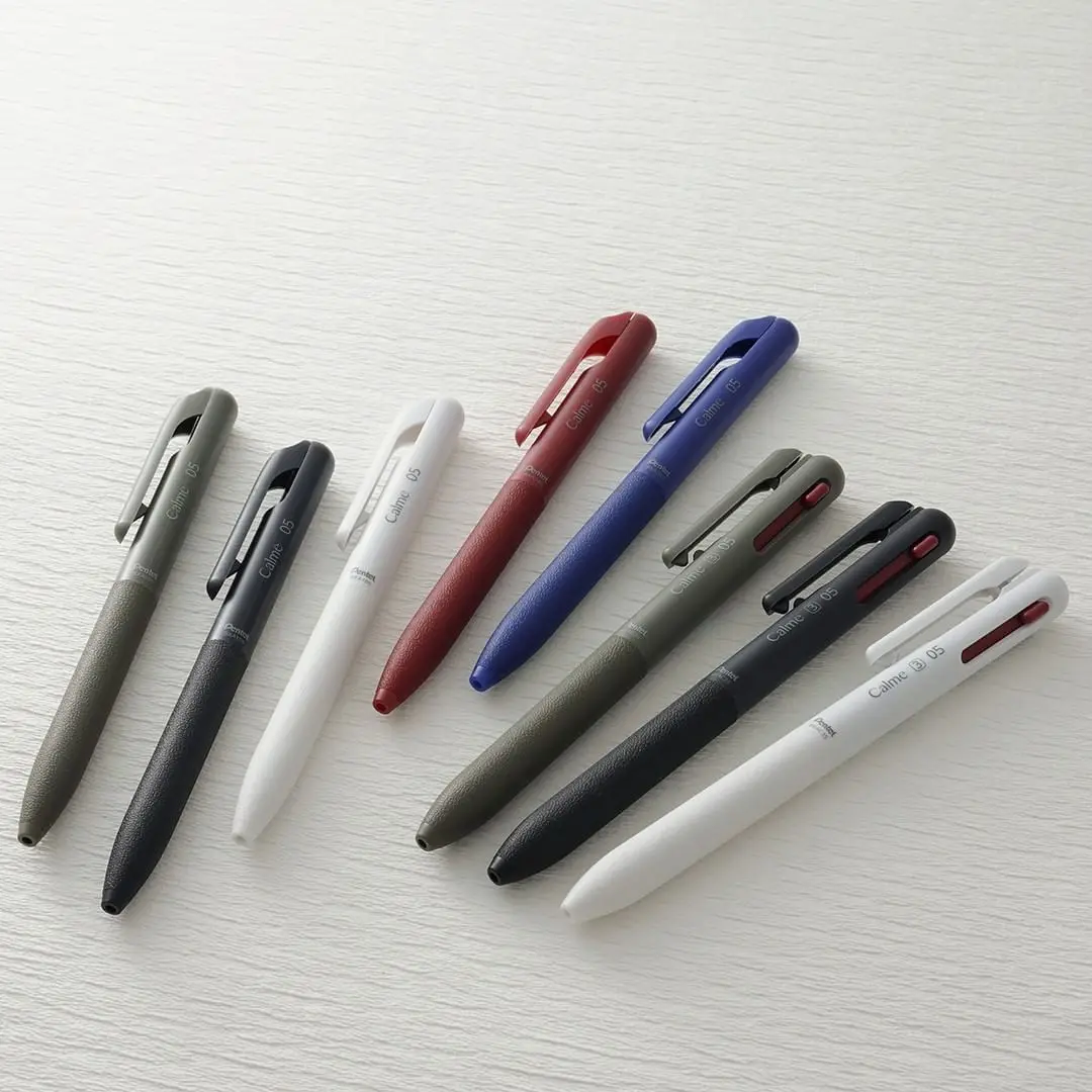 5pcs/lot Japanese Pentel Calme Silent Press Ballpoint Pen Medium Oil Pen