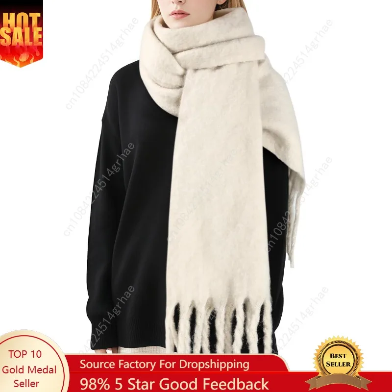 

Premillow Women's Mohair Winter Scarf Pure Color, Warm Winter Scarf for Women and Men, Soft Luxurious Cashmere Feel Scarfs