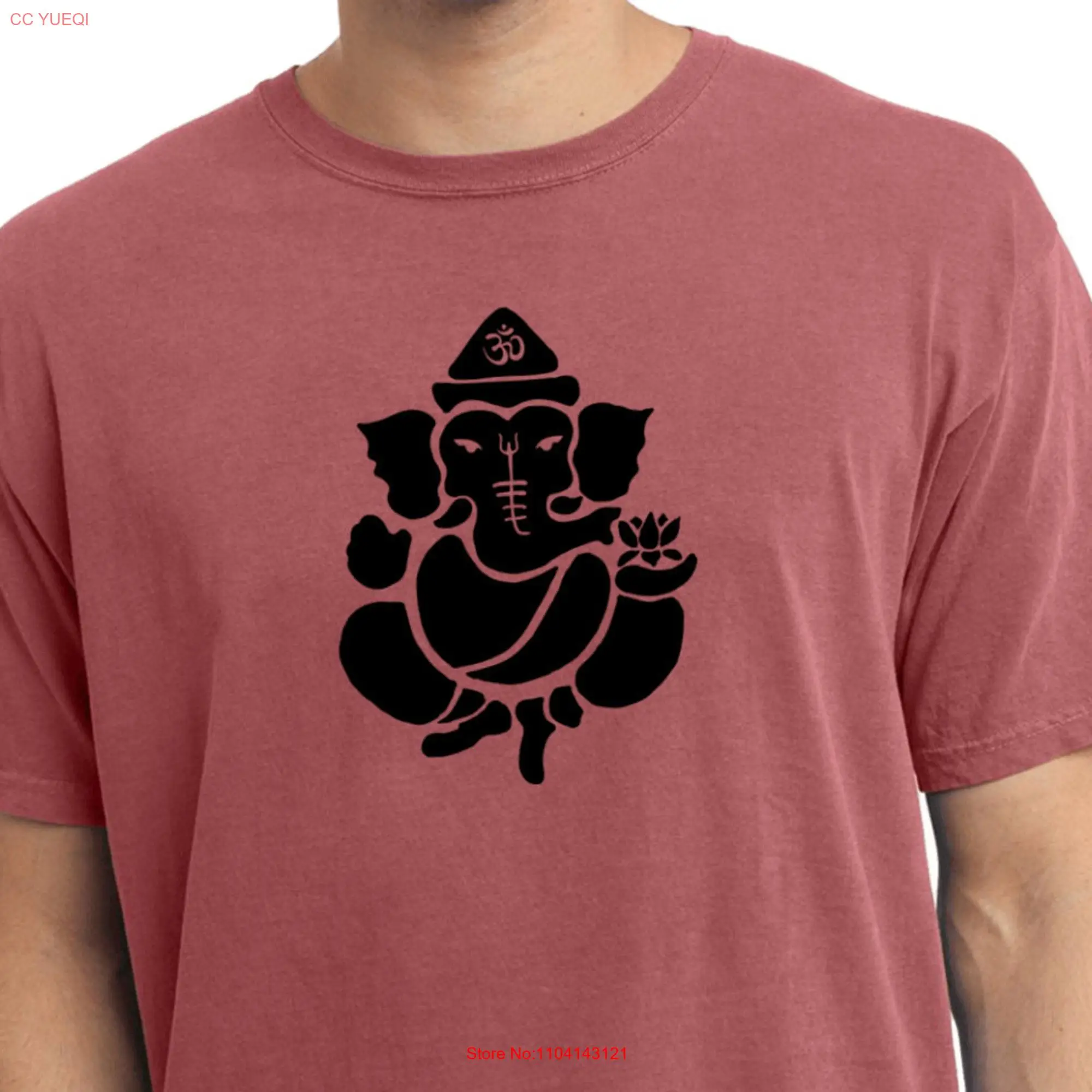 Shadow Ganesha Yoga Pigment Dyed T Shirt PC099 long or short sleeves