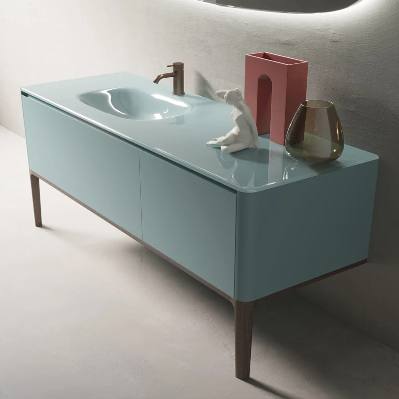 Artificial stone integrated washbasin custom washbasin cabinet combination washbasin washbasin rounded corner washbasin