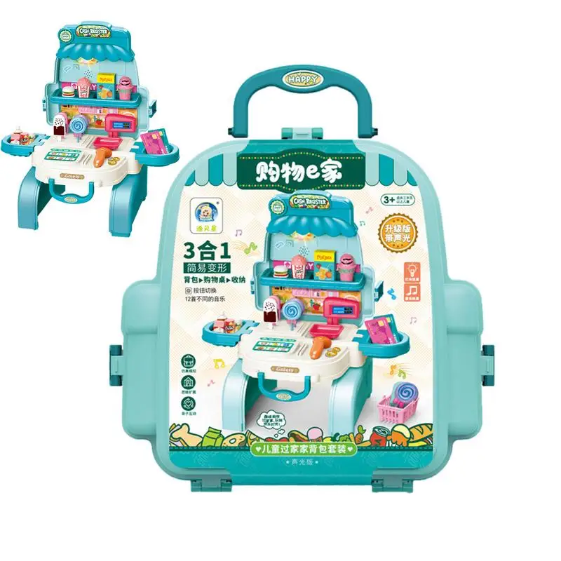 Multifuncional Supermercado Play Set para Crianças, Finja jogar comida, Mercearia, Playset interativo educacional