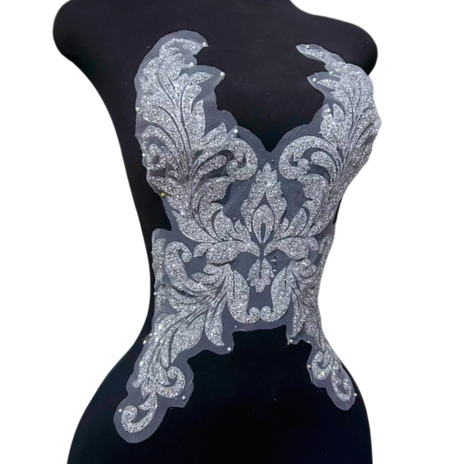 Clothes Bodice Ornament Beaded Glued Powder Partifular Patches Applique For Show Girl Opera Stage Party Costumes Prom Gown Dress
