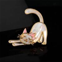 Enamel Cat Brooches for Women Unisex Animal Pins Event Party Backpack Decoration Clothes Accessories