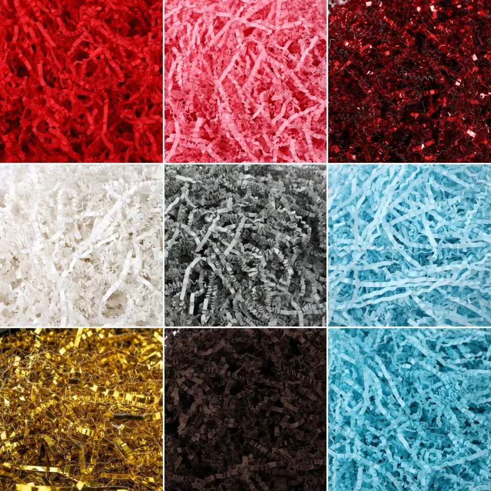 20/100g/Bag Wavy Shredde Raffia Shredded Paper Colorful Packaging Filler Crinkle Shredded Paper DIY Wedding Party Confetti