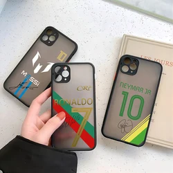 Football numbers Phone Case For iPhone 15 14 13 12 11 Pro Max X XR XSMax 7 8 Plus Spuerstar M-messi-CR77 Matte Transparent Cover