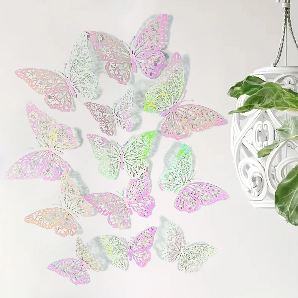 12pcs/set 3D Colorful Butterflies Wall Stickers for Wedding Decoration Bedroom Children's Room Kids Baby Room Decor Living Home