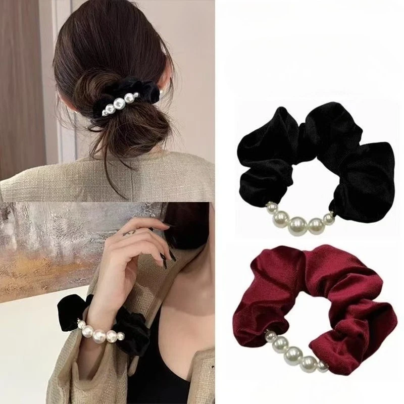 Sweet Elegant Pearls Hairbands for Women Girls Hair Ties Fashion Lolita Hair Ornament Scrunchies Hair Ropes Styling Accessories