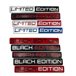 3D Aluminum Black Edition Emblem, Edição limitada Badge, Adesivos de decalque de carro para motocicleta