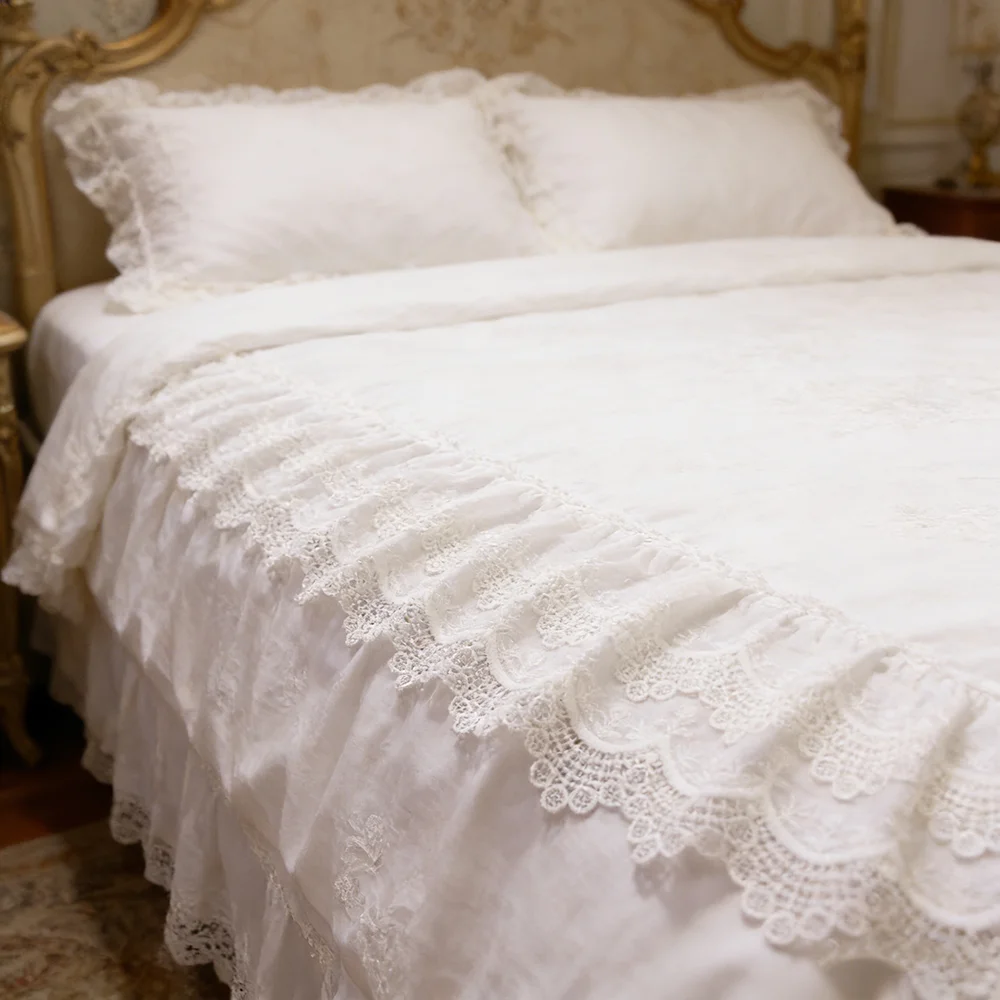 1 Yard White Lace Fabric Double Layer Mesh Lace Trim DIY Garment Accessories 22CM Wide