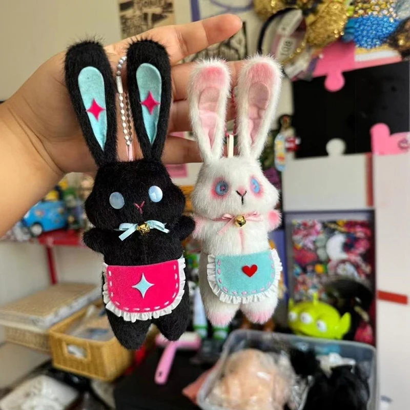 

Kawaii Original Handmade Rabbit Doll Keychain Pendant Cartoon Plush Toys Stuffed Plushies Key Ring Toys Bag Accessories