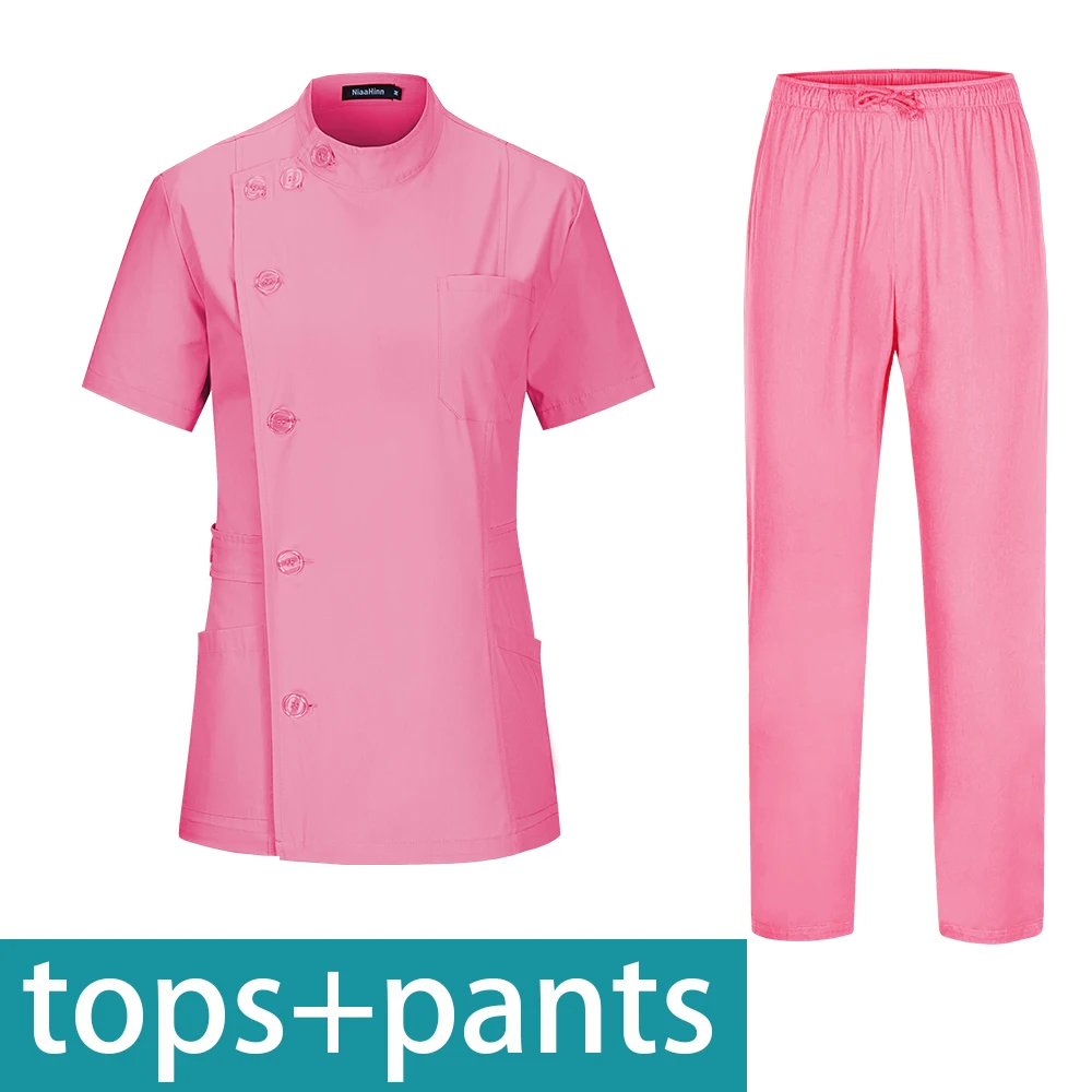 Medische Uniformen Voor Vrouwen Scrubs Sets Tops Pant Verpleegkundige Accessoires Chirurgische Schoonheidssalon Tandheelkundige Kliniek Huisdier Lab Werkkleding Kleding