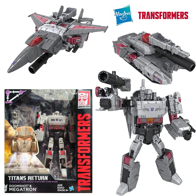 Hasbro Transformers Titans Return Doomshot & Megatron 18Cm Voyager Class Anime Original Action Figure Model Toy Gift Collection