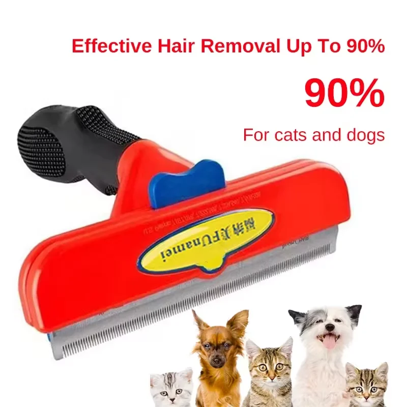 Deshedding Brush Removes Loose Hair and Tangles Pet Grooming Brush Cat Comb Shedding Rake Pet Hair Remover Brush for Dogs Cats