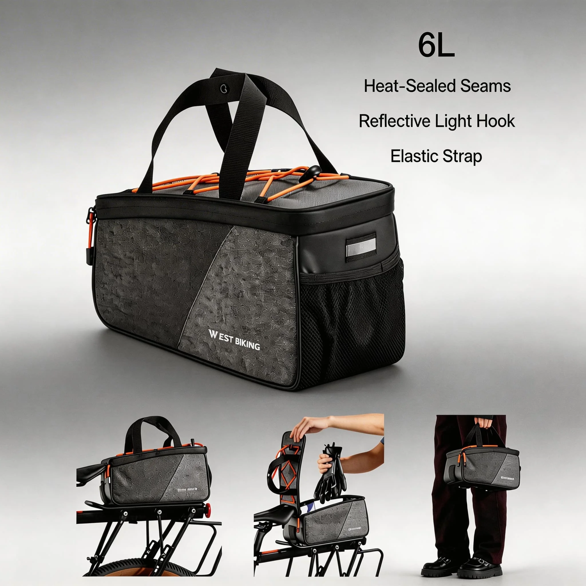 

Bike Pannier Bag 14L Waterproof Cut Proof Scratch Resistant Rear Rack Bag MTB Road Bike Cycling Accessories