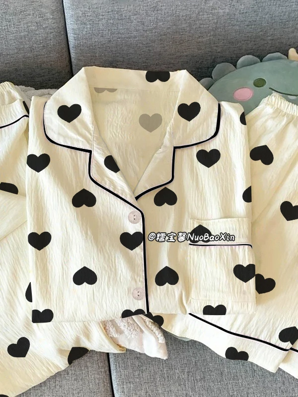 

Korean Sle Summer Thin ort Sve Spwear Set Casual Comfortable Home Clothes Women's Milk Silk Long Pants Home Suit