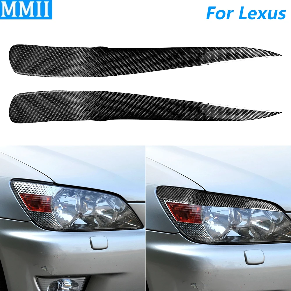 

For Lexus IS200 1998-2005 Real Dry Carbon Fiber Front Headlight Eyelid Eyebrow Cover Panel Trim Car Accessories Modification