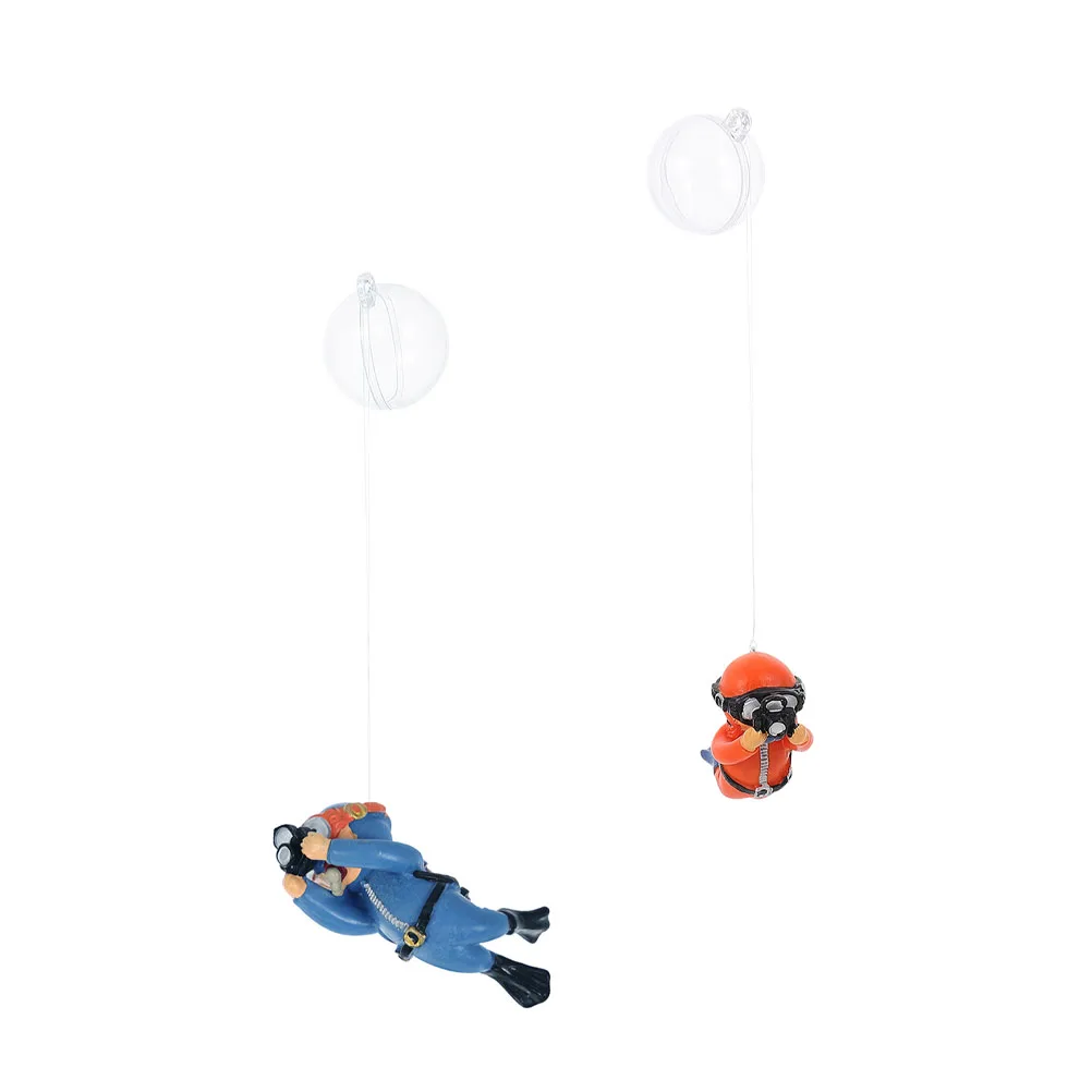 

2pcs Orange PVC Floating Diver Aquarium Decorations Landscape Ornaments for Aquarium Decorations Fish Tank Diver Toys
