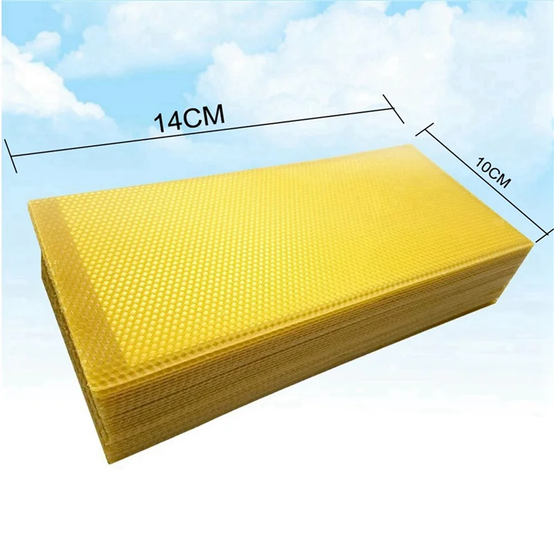 

ABMR-60Pcs Honeycomb Foundation Bee Wax Foundation Sheets Paper Candlemaking Beeswax Flakes Beekeeping Tool
