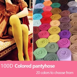 Spring Autumn Colorful Pantyhose Sexy Women's Tights Pantyhose Lolita Candy Colors Stockings Fashion Gothic Lingerie Tights