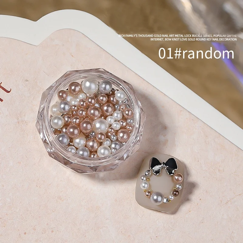 

Подвески для ногтей, стразы, 3D роскошные жемчужные смешанные круглые жемчужные бусины, ювелирные изделия, аксессуары для дизайна ногтей для DIY, украшения для маникюра, бусины