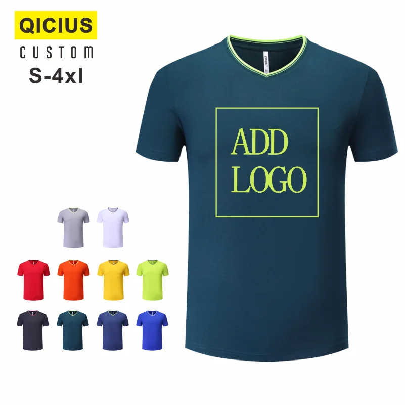 

Custom Men T-shirt V-neck Fashion Soild Male Tops Tees Short Sleeve Camisas Roupas Masculinas Mother Kids Parent-Child Outfit