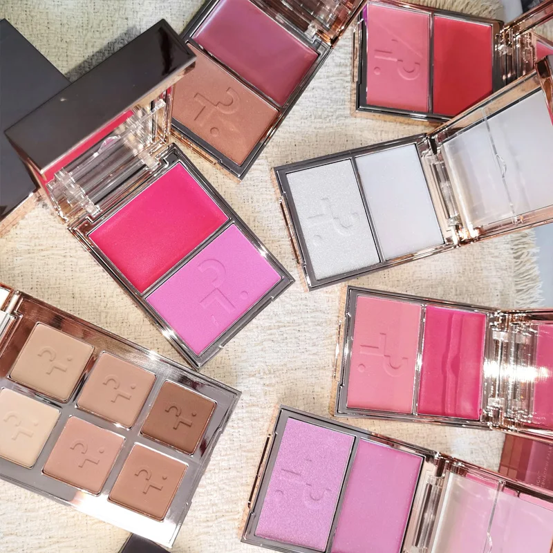 Hot Brand Patrick Cream & Powder Blush Palette Dual Cheek Blush Dry Wet Dual-Use Long Lasting Natural TA Face Makeup Just Enough