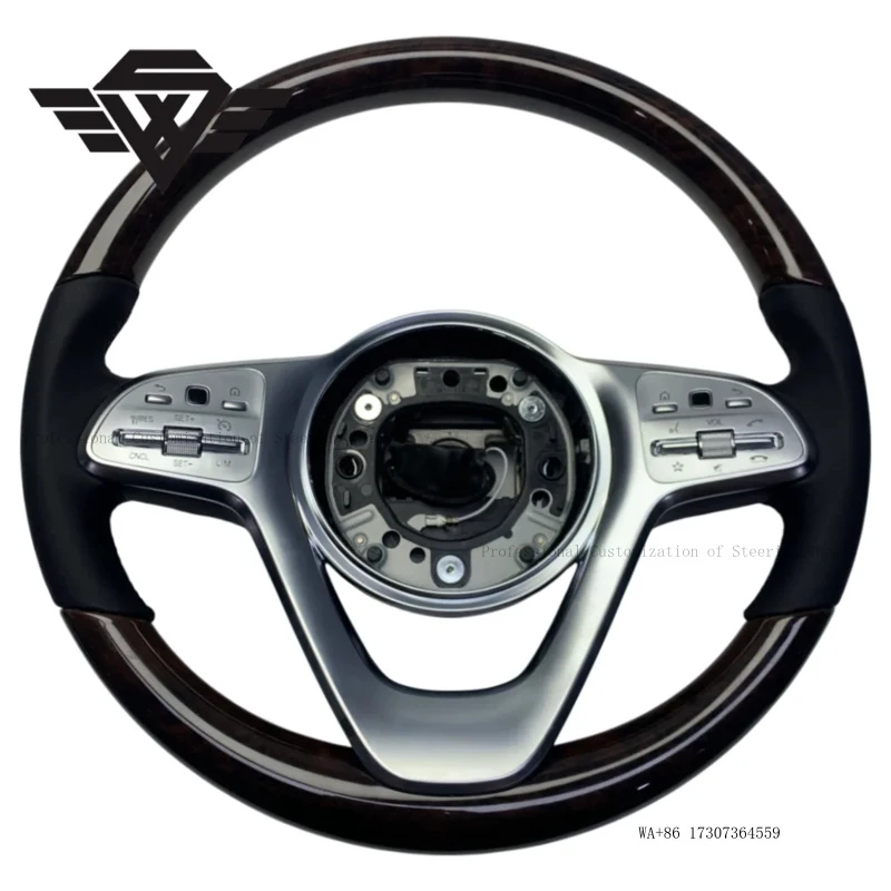 High Quality Custom Peach Wood Leather Steering Wheel for Mercedes Benz 809MBH S Class W222 W223  S Class  S650 Luxury Style