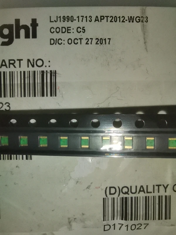 

50 шт./APT2012-WG23 0805 зеленые волосы зеленый свет золотой нога плоская нашивка светодиодный