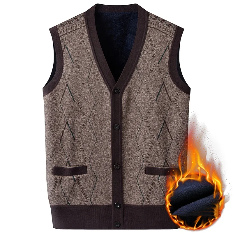 

Trendy Mens Cardigan Sweater Vest for Men Slim Fit Thermal UnderShirt Winter Waistcoat Lightweight Knit Layer Top with Pockets