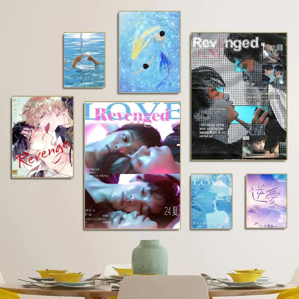 R-Revenged Love Movie DIY Sticky Poster Fancy Wall Sticker for Living Room Bar Decoration Wall Decor