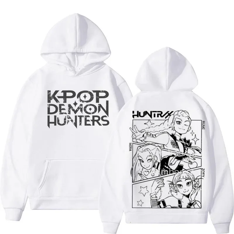 

HUNTRX «KPOP DEMON HUNTERS» и толстовка с капюшоном с рисунком кота для мужчин и женщин, уличная одежда, повседневный осенне-зимний модный топ Y2k