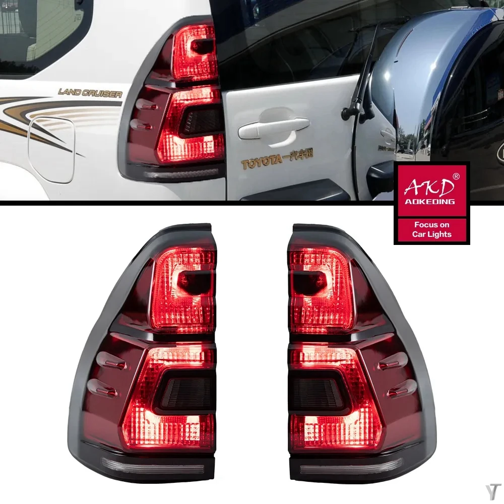 Taillights Styling For Land Cruise Prado 2003-2009 Tail Light With Sequential Turn Signal no Animation Upgarde Auto Accessory