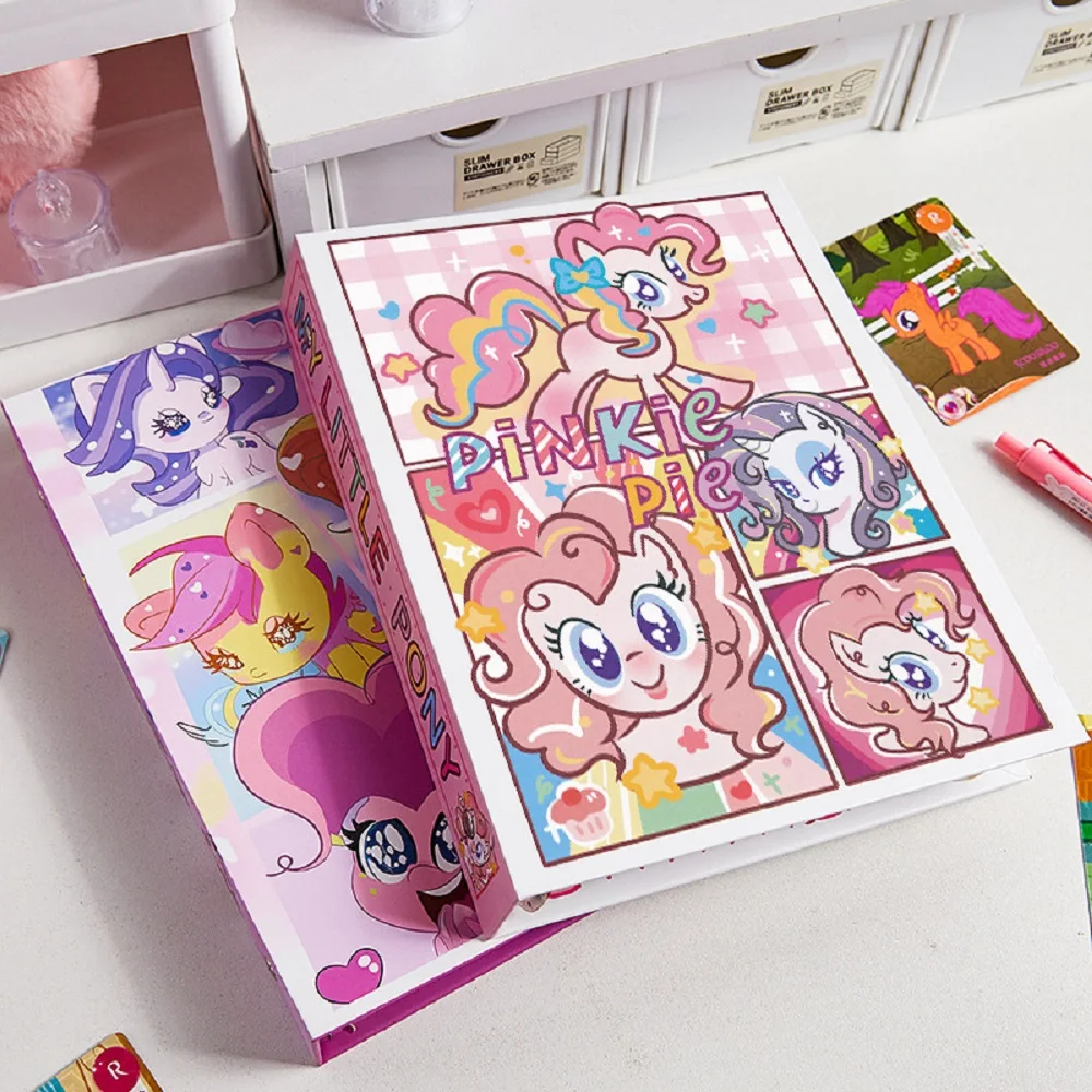 20pcs Card Album Book My Little Pony Twilight Sparkle Rainbow Dash Rarity Letter Holder Binder Card Notebook Collection Toy