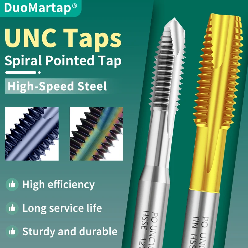 Машинные резьбонарезные метчики Duo Martap HSSE JIS Standard со спиральным наконечником UNC 0-90-3/16-1/4 5/16 3/8 7/16 1/2 9/16 5/8 3/4 7/8