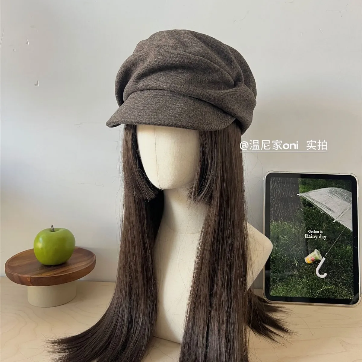 

Soft! Folded Yamamoto style wool blended equestrian hat women's literary flat top duck tongue newsboy hat tide