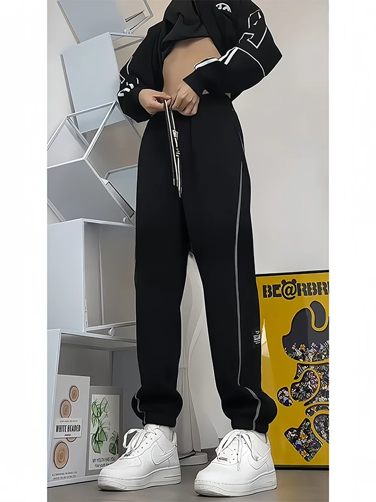 

Мужские повседневные брюки в полоску American Sle, весенне-осенние, свободные, прямого кроя, спортивные, удобные, дышащие, из полиэстера