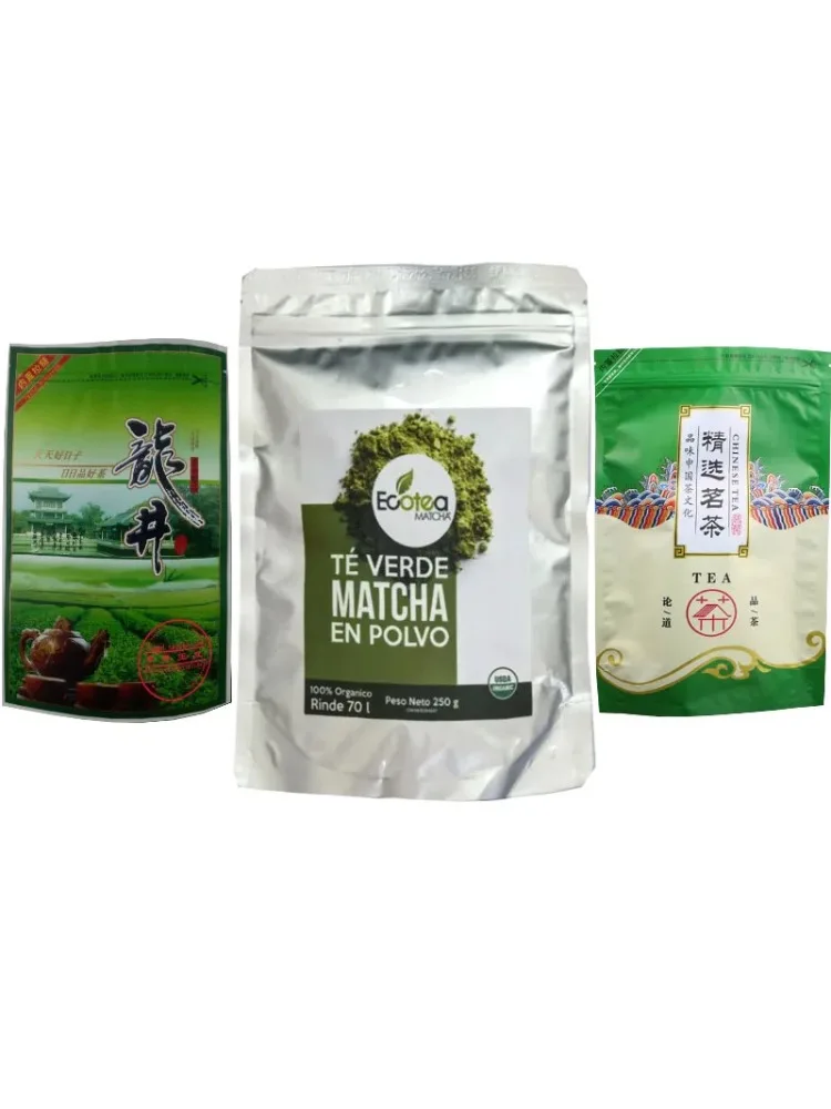 Chinese Longjing Groene Thee Set 250g Vacuüm Plastic Zakken Matcha Biluochun Zakken Compressie Geen Verpakkingszak