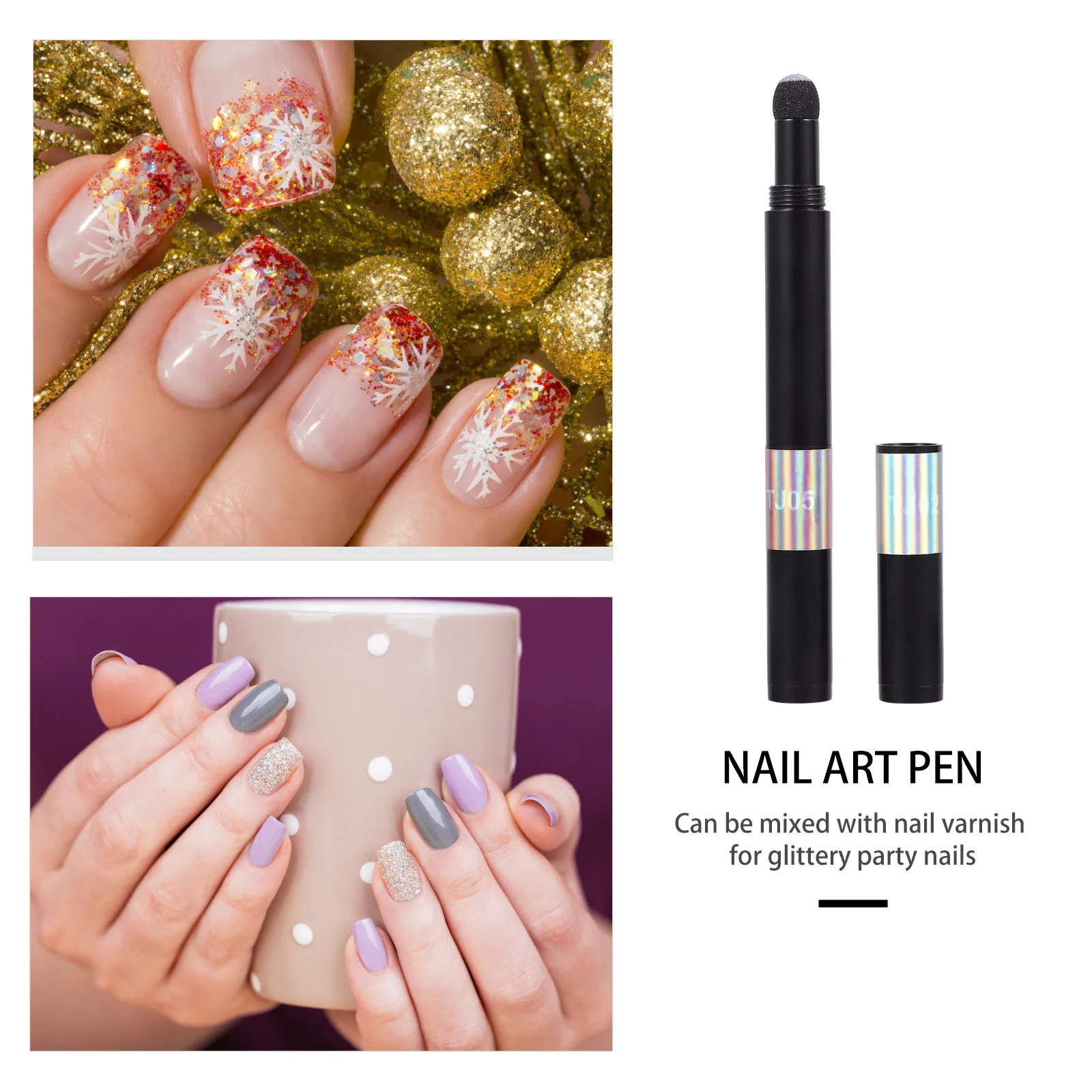 

Holographic Glitter DIY Manicure Decor Plastic Mirror Effect Powder Compatible with Colorful Base for Beauty