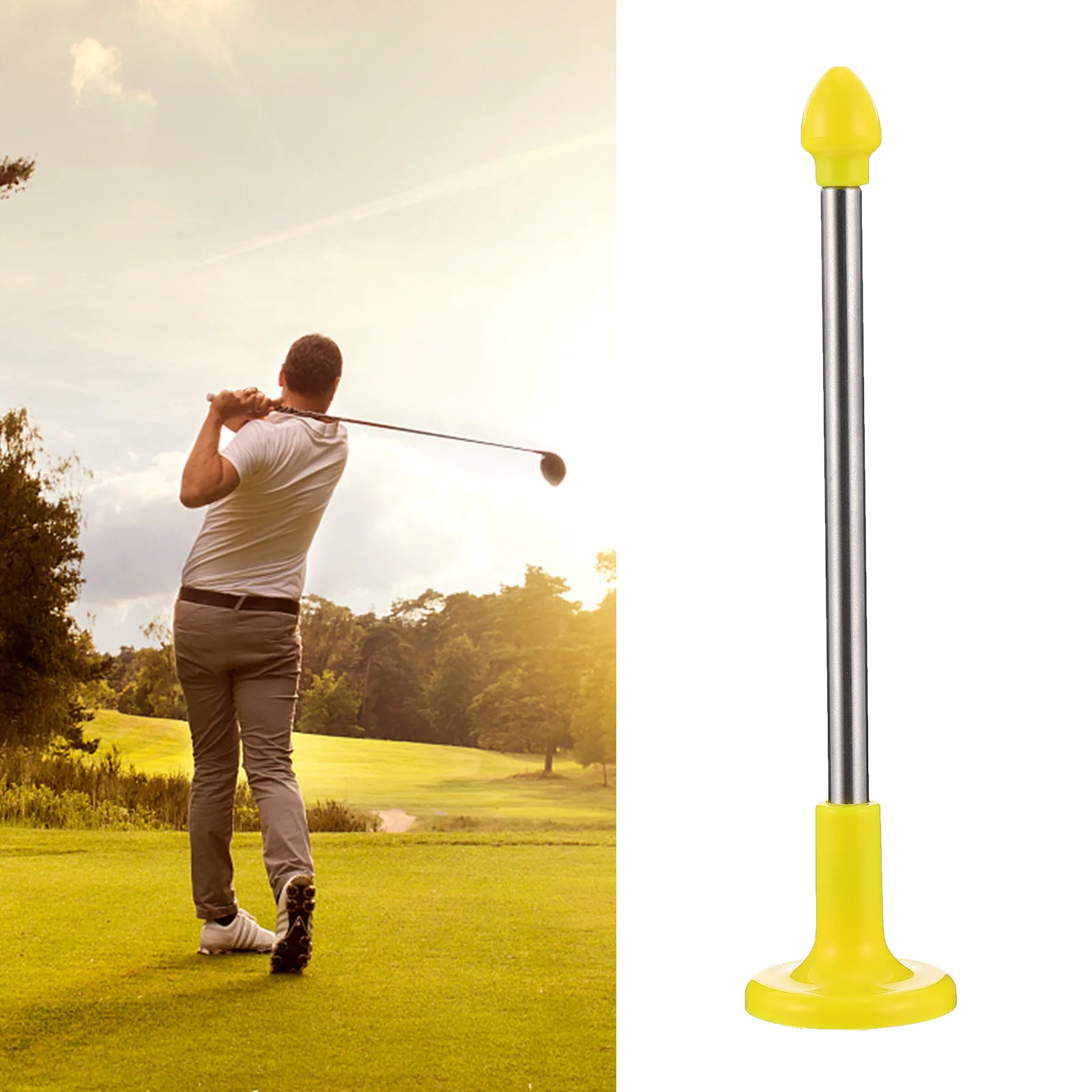 1Pcs Golf Direction Indicator Alignment Rod Adjustable Magnetic Swinging Aid Training Stick Stainless Steel Swinging Alignment