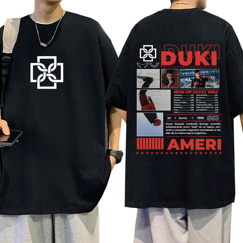 Rapper Duki Ameri Tour 2025 T-shirt Men Women Clothing Cotton Casual Oversized T-shirts Fashion Hip Hop Short Sleeve Tee Shirt