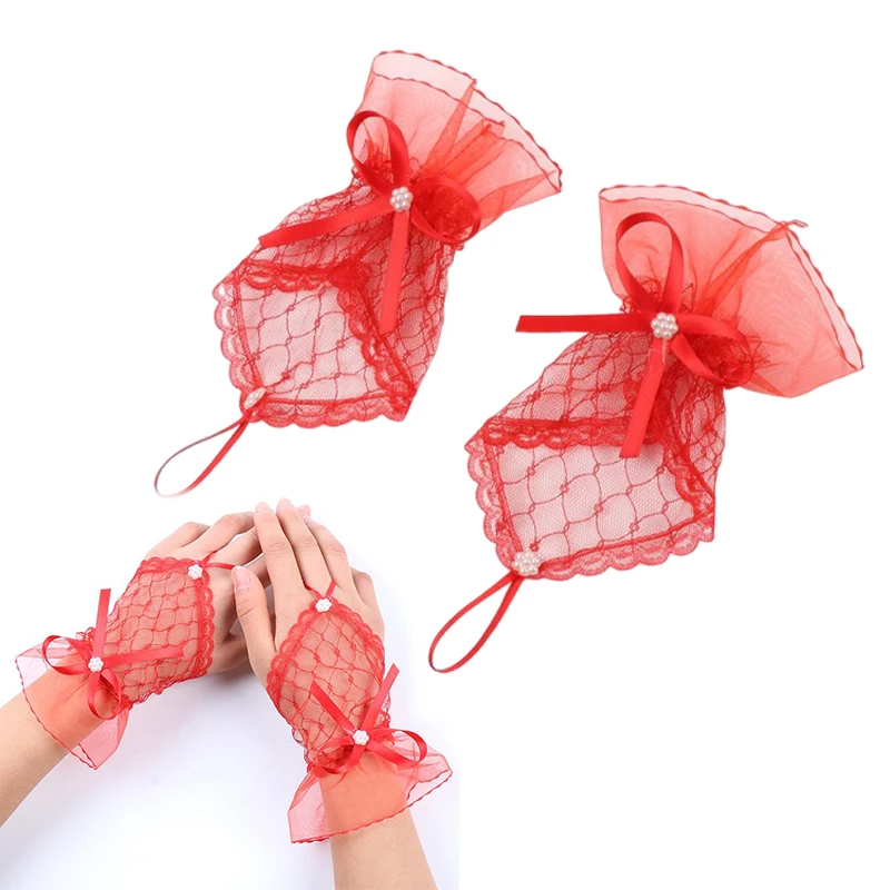 1 paar nageldecoraties voor nail art kant nep geplooide manchet manicure fotografie rekwisieten nep mouwen nagels accessoires benodigdheden