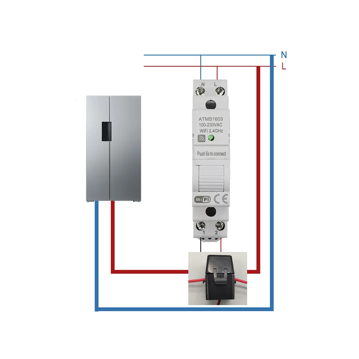 Tuya Smart WiFi Electricity KWH Meter Din Rail Single Phase 100-230V with 63A CT AC Meter App Real Time Monitor Power