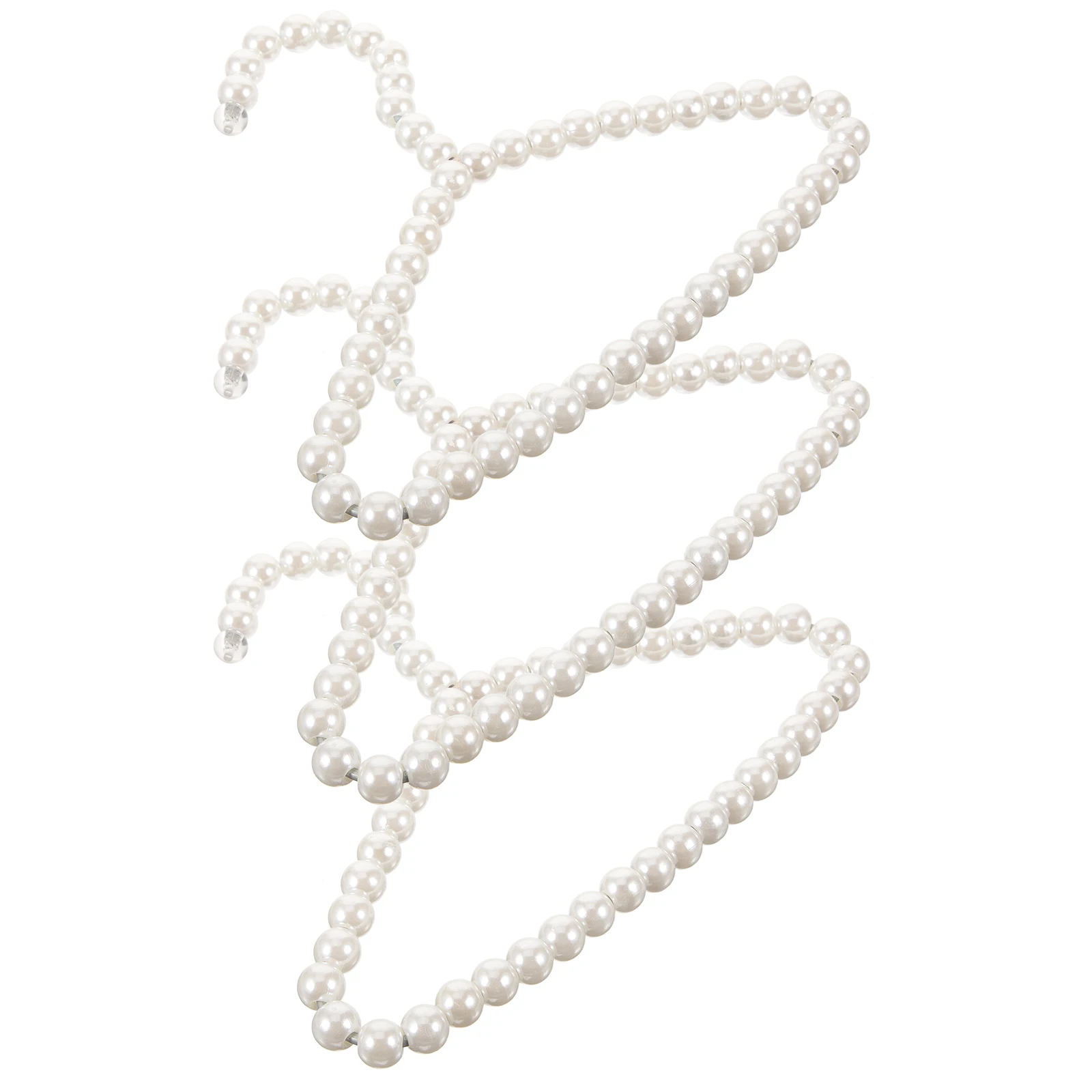 

3pcs Pet Pearl Cloth Hangers Strong Metal Beads Elegant Design Dog Clothes Accessories Small Pets Grooming Supplies Closet