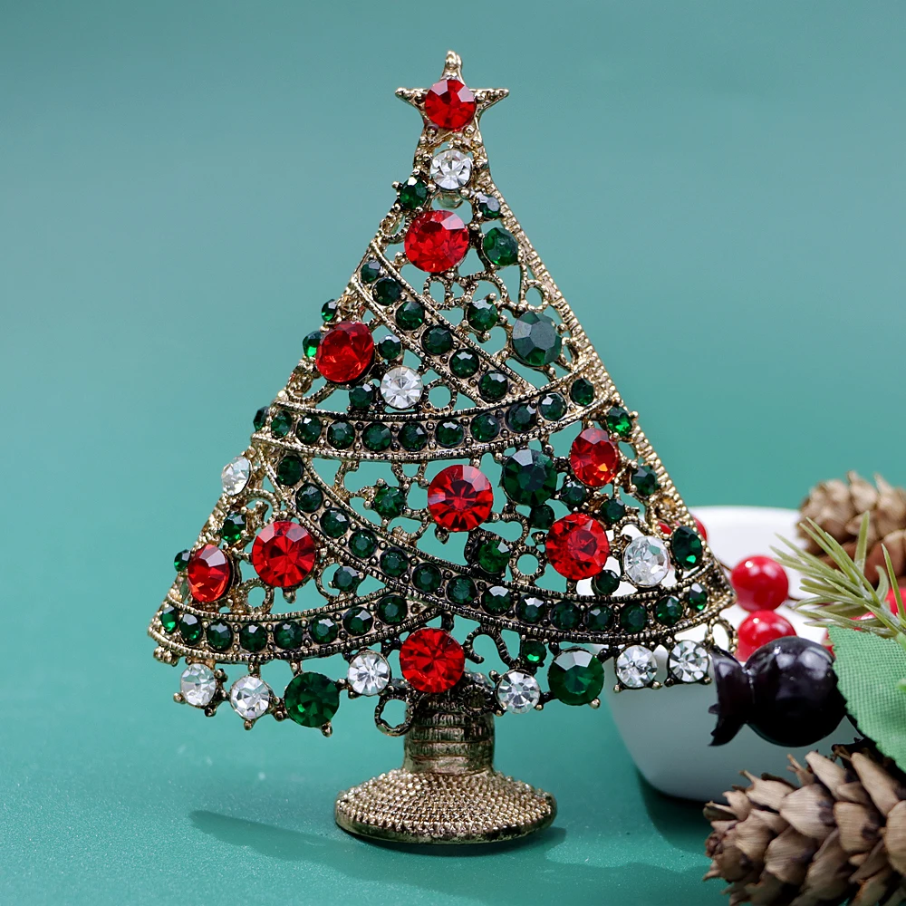 CINDY XIANG 3.8inch Very Large Size Big Christmas Tree Brooch Home Decoration Pin Festivel Accessories Fashion Jewelry