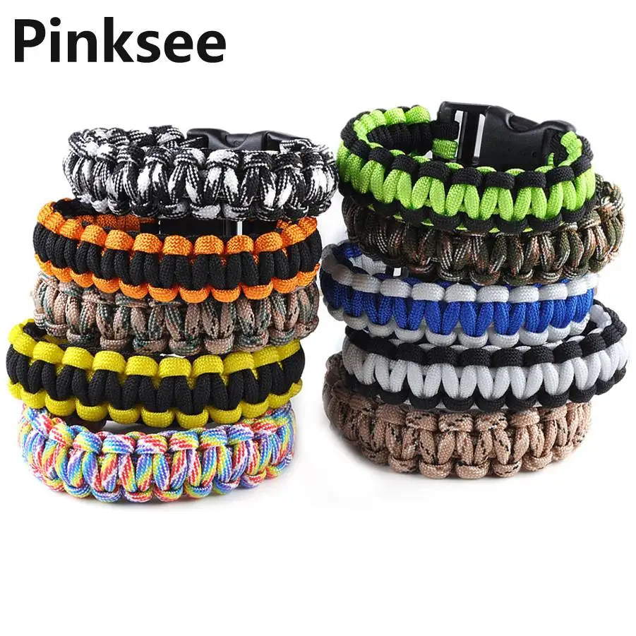 1PCS Men Camping Emergency Braided Adjustable Survival Bracelet  Umbrella Rope Outdoor Wristband Women Paracord