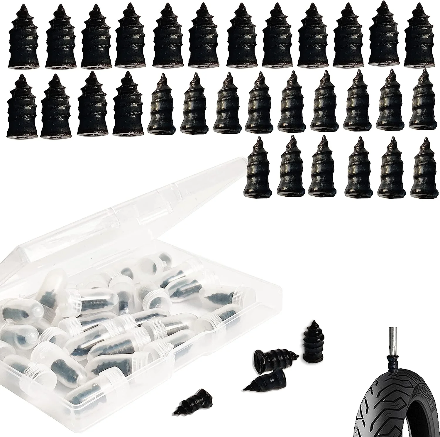 20 Stuks Auto Band Lont Vacuüm Band Reparatie Spijkers Voor Auto Lekke Banden Auto Motorfiets Reparatie Rubber Tubeless Banden Reparatie Tool