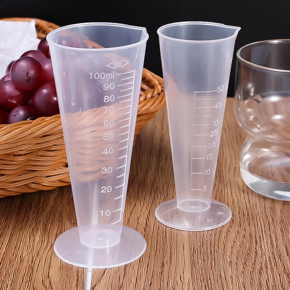 100ML Plastic Measuring Cup Transparent Scale Measuring Cup Pour Spout Without Handle Liquid Container For Kitchen Bar Supplies
