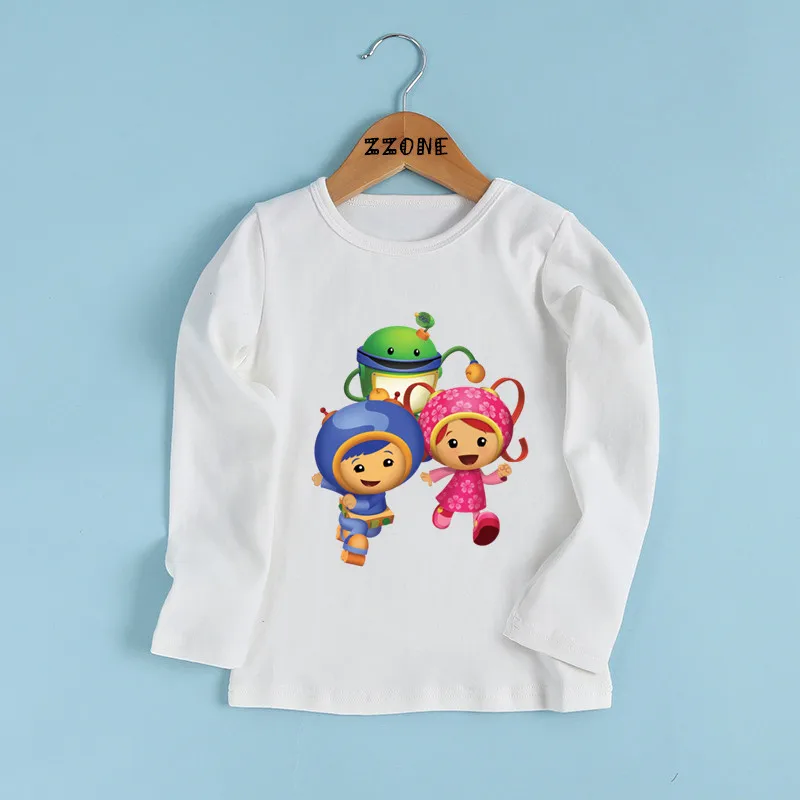 Team Umizoomi Bot Milli Geo Cartoon Print Kids T shirt Children Funny Clothes Baby Boys and Girls Long Sleeve T-shirt,LKP5442