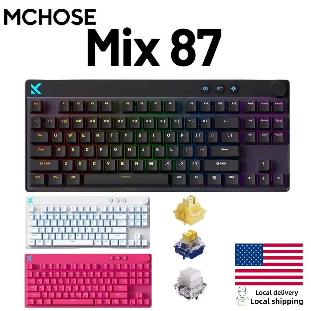 

Игровая клавиатура Mchose Mix87 с магнитными переключателями, проводная, 8K+256K, для киберспорта, с низкой задержкой 0.08мс, настраиваемые аксессуары для геймеров