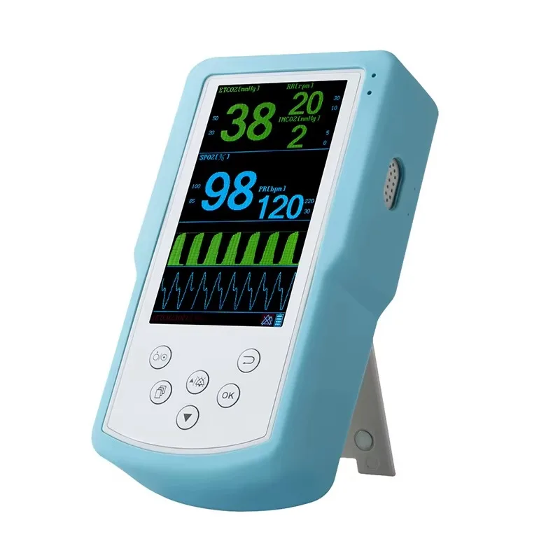 LCD Screen Hand-Held Multi Gas Analyzer CO2 SPO2 N2O ETCO2 Medical Portable Gas Analyzer Clinic Gas Analyzers